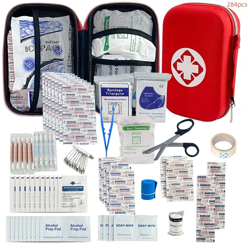 Compact First Aid Kit – 104Pcs Water-Resistant Case