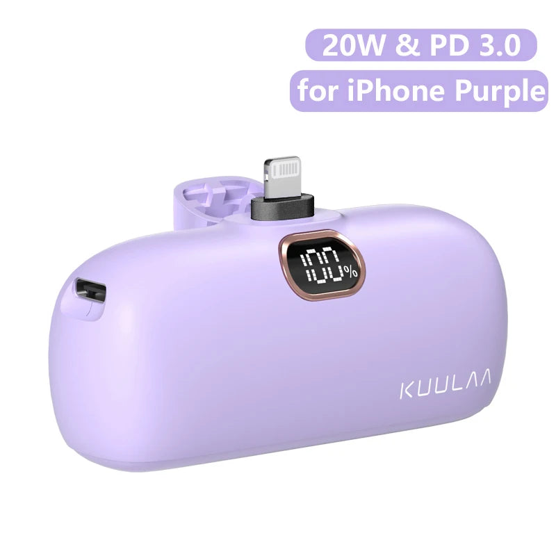 Mini Power Bank 5000mAh Fast Charging Pocket Size