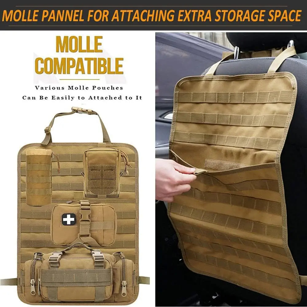 Tactical Car Seat Back Organizer – Universal Storage Pouches