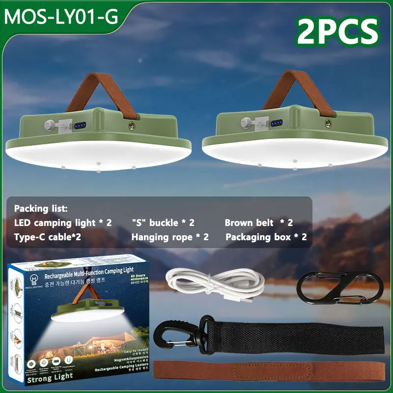 Solar Camping Lantern with Power Bank & Magnetic Mount