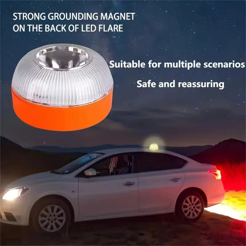 Magnetic Emergency Light for Roadside Safety Alerts