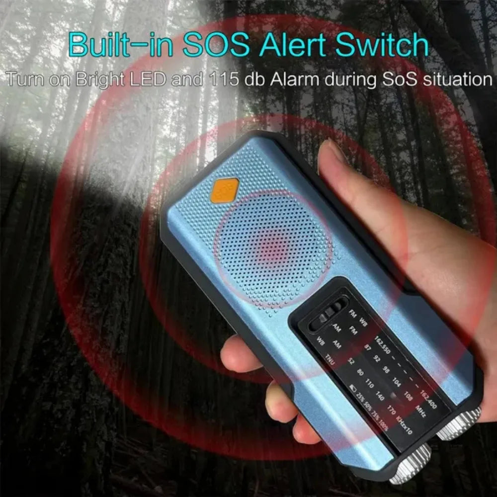 Emergency Weather Radio with Power Bank & Flashlight
