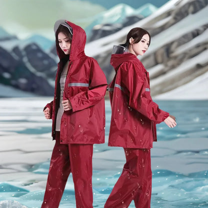 Waterproof Rain Suit with Reflective Protection