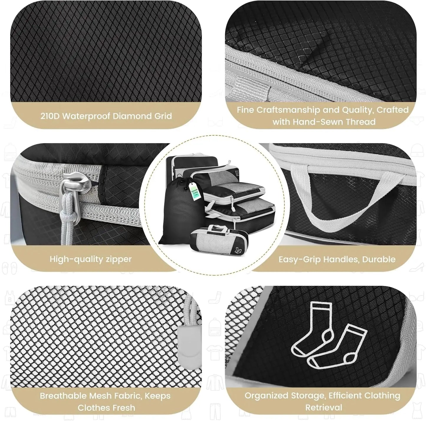 Compression Packing Cubes Set – Maximize Space & Organize