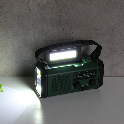 Emergency Radio with Solar & Hand Crank – 10000mAh Power Bank
