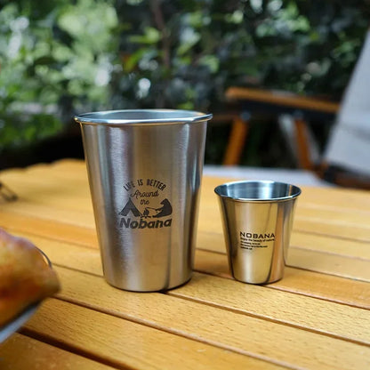 Outdoor Stainless Steel Camping Cup Set – 4/6/8PCS Portable