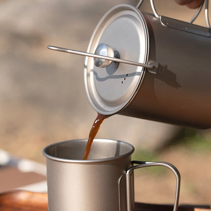 Titanium Folding French Press Coffee Maker – Portable & Lightweight