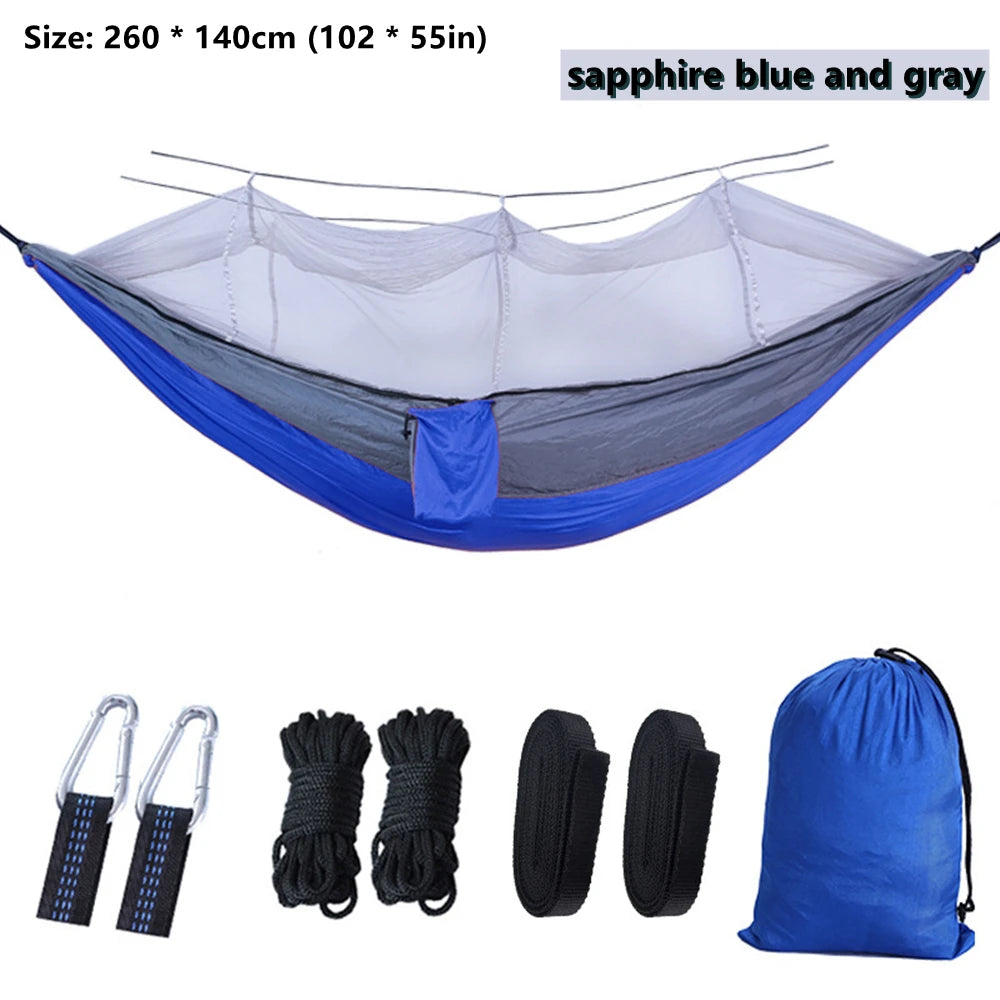 Double Camping Hammock with Mosquito Net Comfort