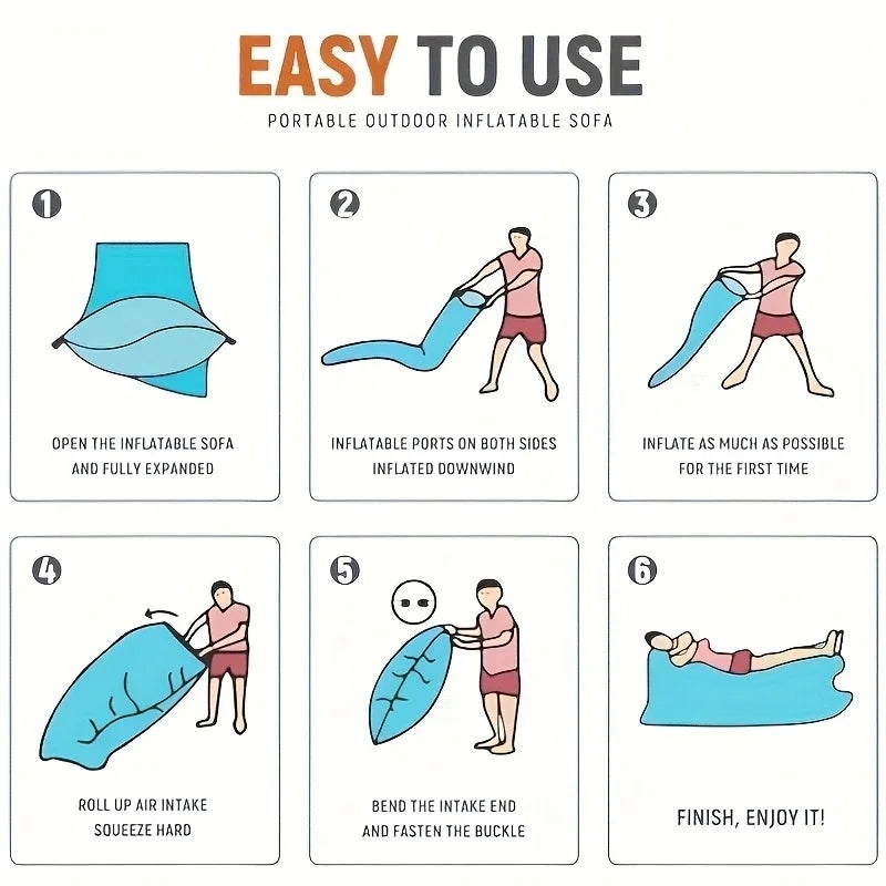 Inflatable Lounge Chair for Portable Outdoor Comfort