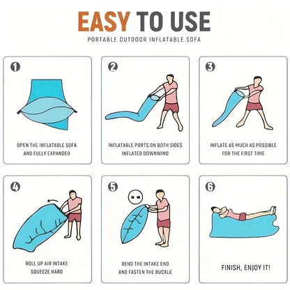 Inflatable Lounge Chair for Portable Outdoor Comfort