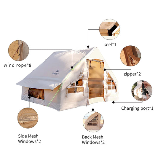 Inflatable Camping Tent for 3–4 People Easy Setup