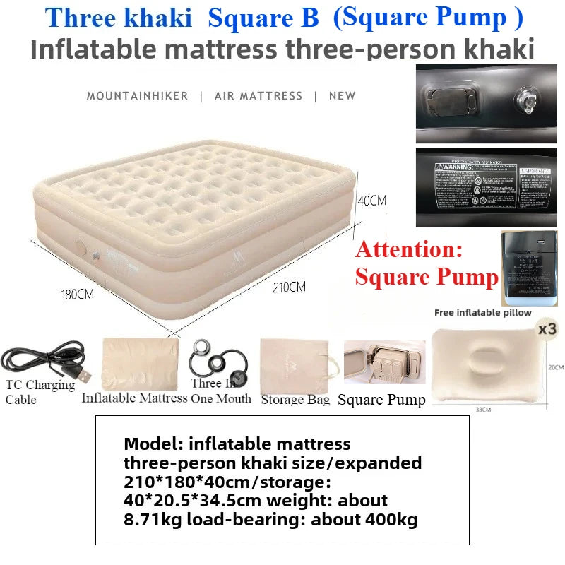 Inflatable Camping Mattress with Built-in Pump Comfort