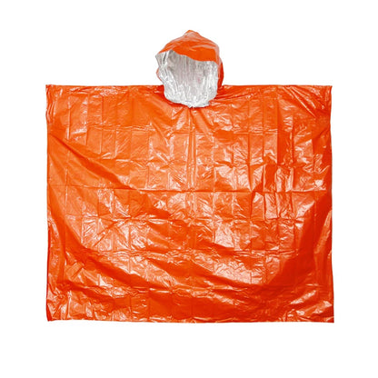 Emergency Rain Poncho with Mylar Heat Retention
