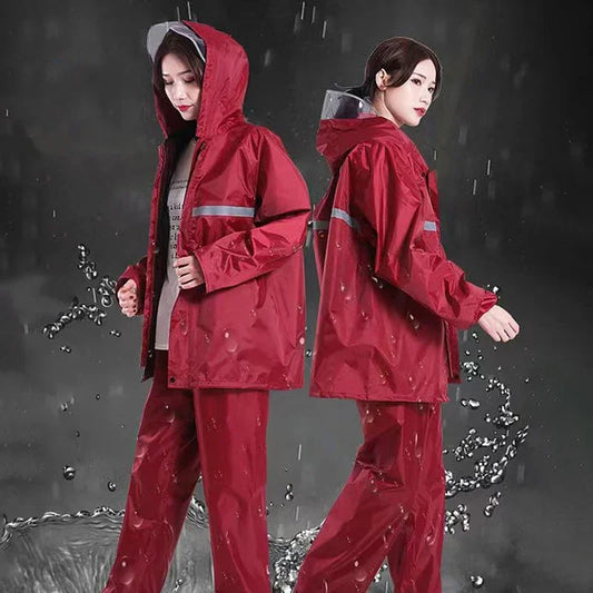 Waterproof Rain Suit with Reflective Protection
