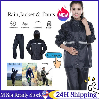 Waterproof Rain Suit with Reflective Protection