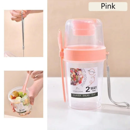 Portable Salad Cup with Lid & Fork – Easy On-the-Go Meals