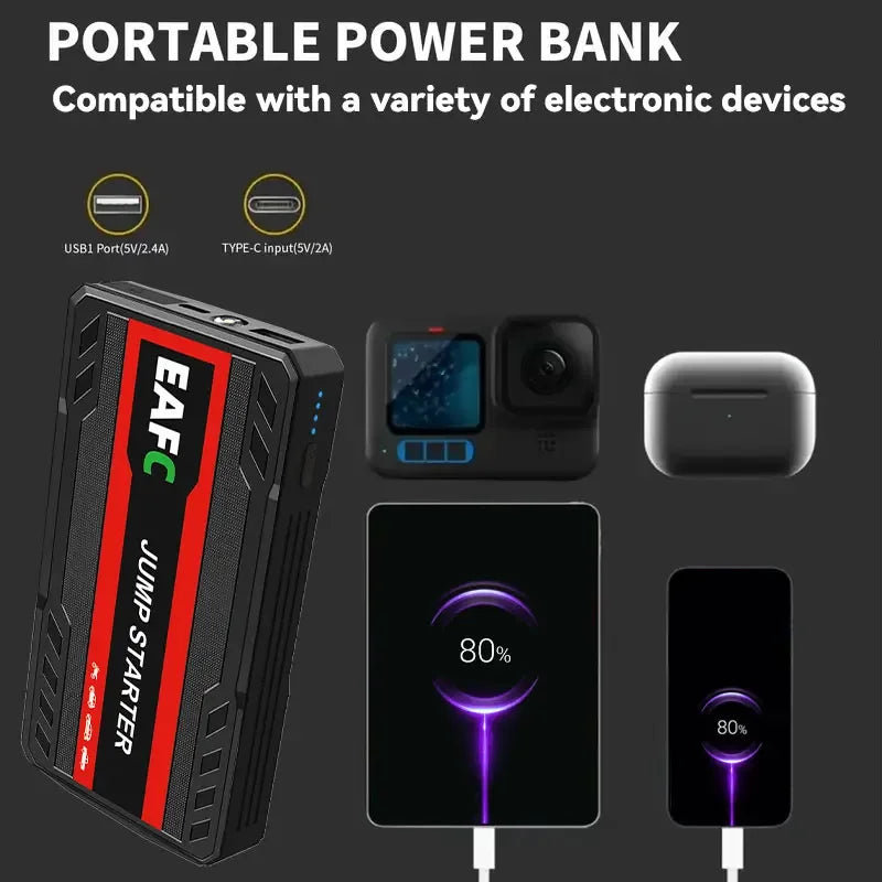 Car Jump Starter Power Bank Emergency Engine Start