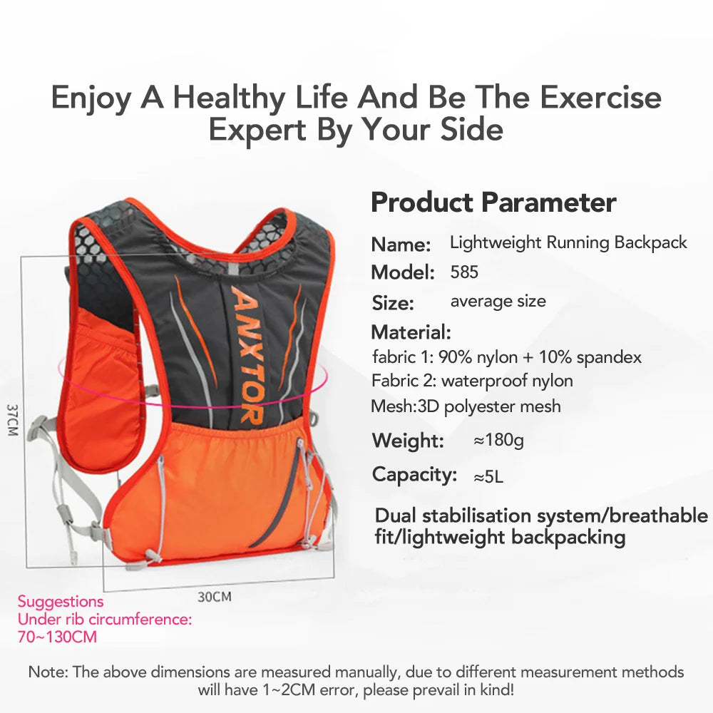 Running Hydration Vest 5L Lightweight Trail Backpack