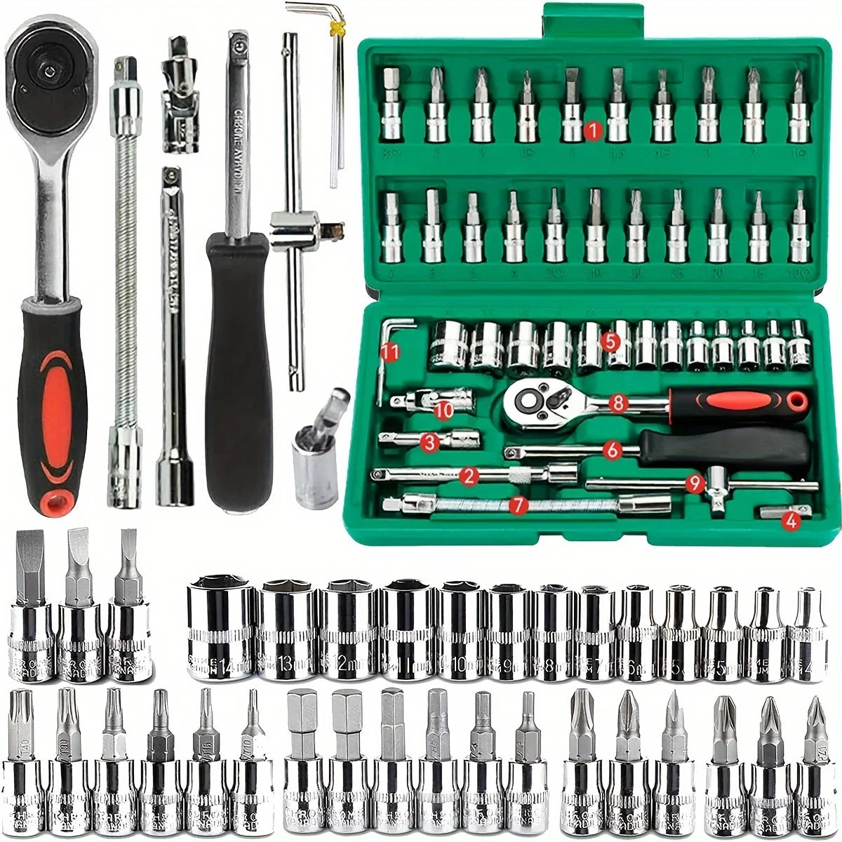 46PCS Car Repair Tool Kit for Roadside Emergencies