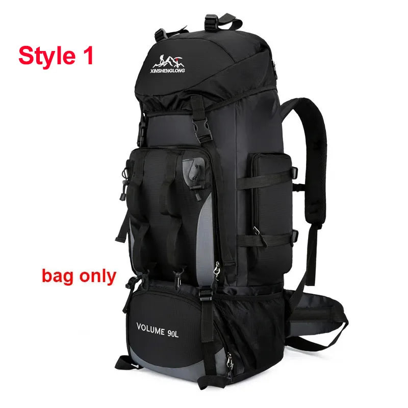 90L Hiking Backpack Waterproof Large Capacity Trekking