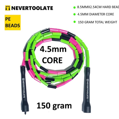 NEVERTOOLATE Beaded Freestyle Jump Rope – Durable & Smooth