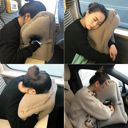 Inflatable Travel Pillow with Chin Support Comfort
