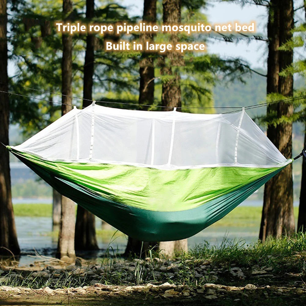 Double Camping Hammock with Mosquito Net Comfort