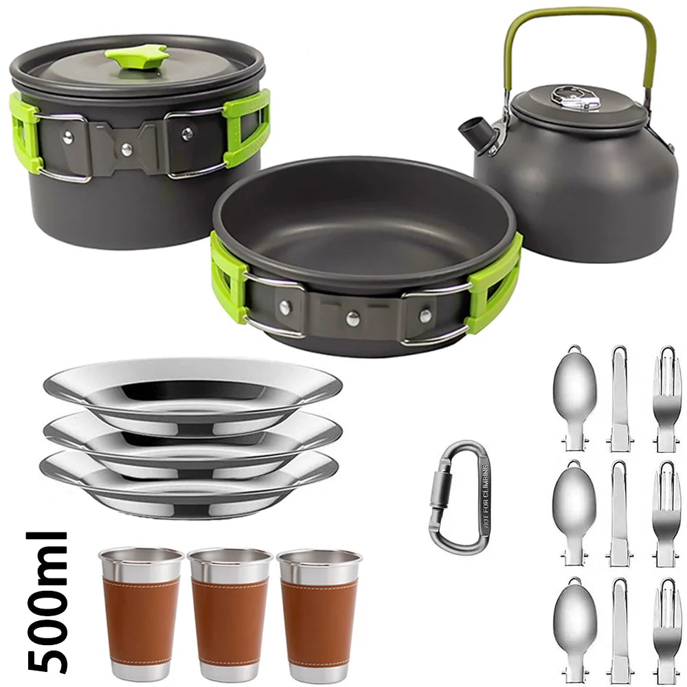 Camping Cookware Set for 2–3 People Lightweight Cooking