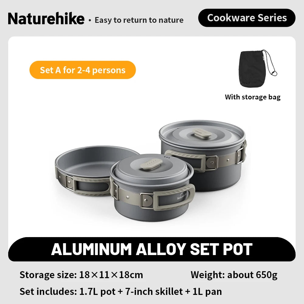 Camping Cookware Kit for Compact Outdoor Cooking