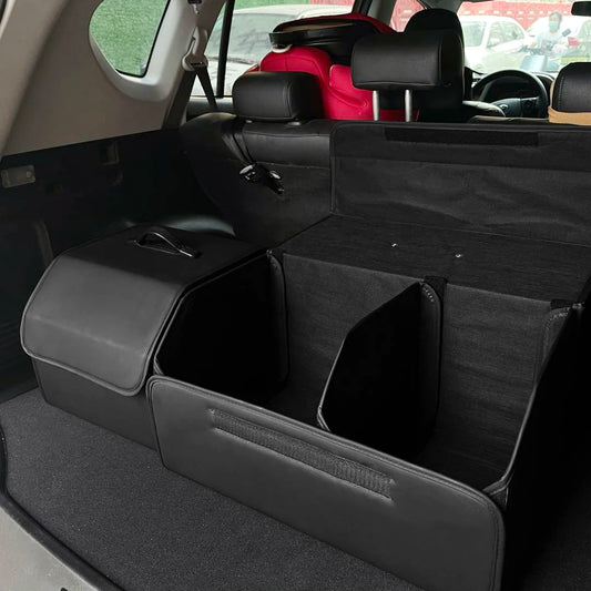 PU Leather Car Trunk Organizer – Collapsible & Multipurpose