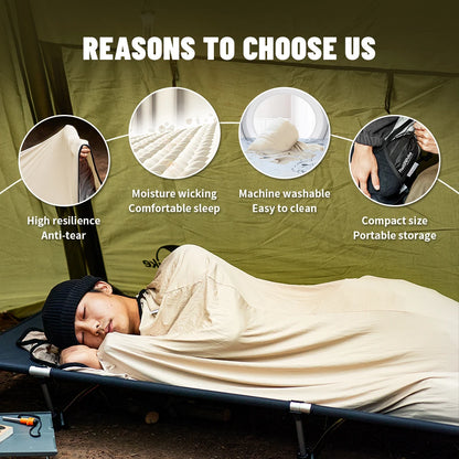 Sleeping Bag Liner for Lightweight Travel Comfort