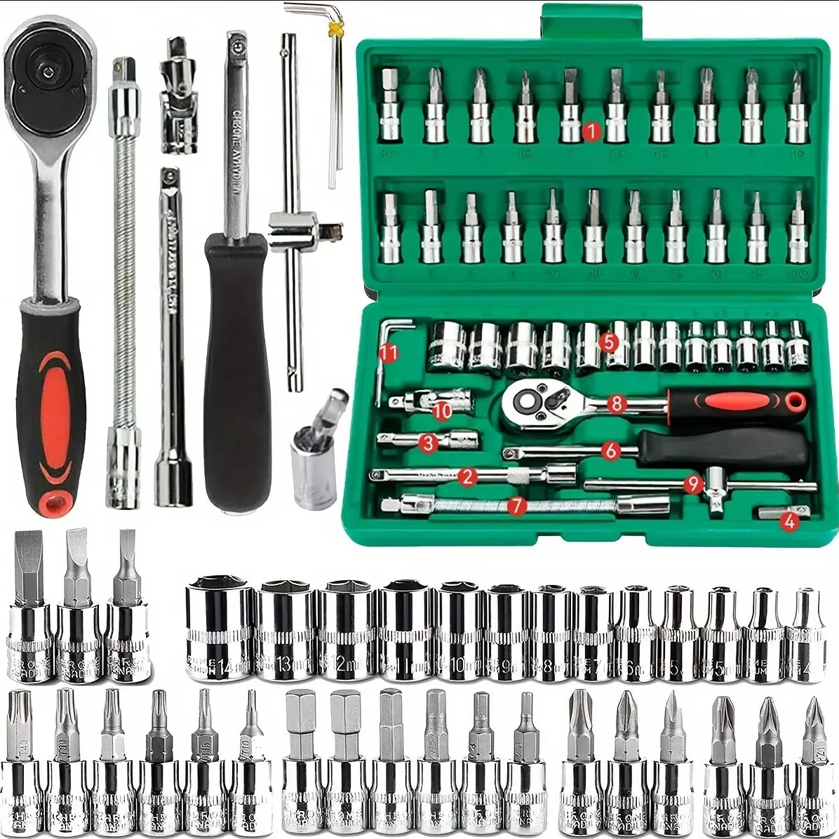 46PCS Car Repair Tool Kit for Roadside Emergencies