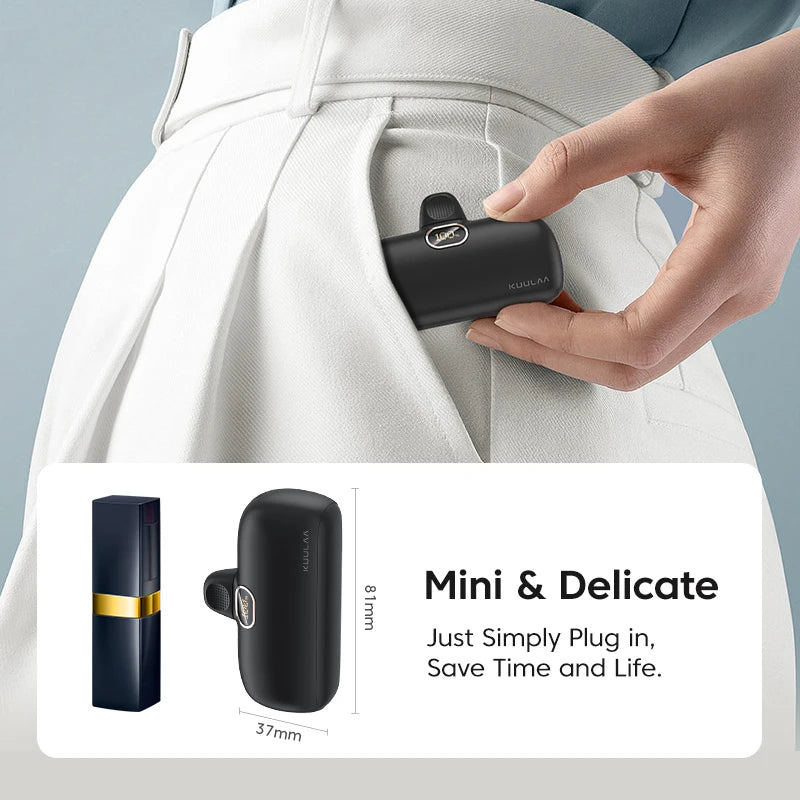 Mini Power Bank 5000mAh Fast Charging Pocket Size