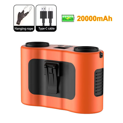 Portable Waist Clip Fan USB Rechargeable with Dual Airflow