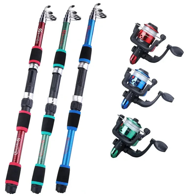 Telescopic Fishing Rod Kit with Spinning Reel & Baits