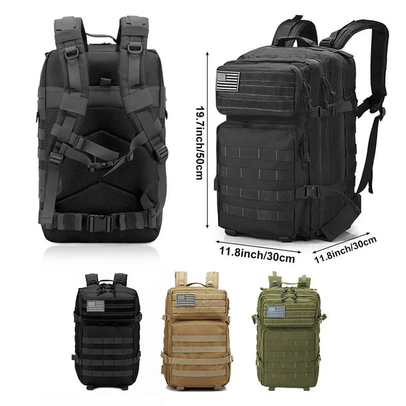 Tactical Backpack 50L Large Capacity Waterproof Carry