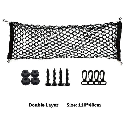 Car Rear Trunk Net Organizer – Double Layer Storage