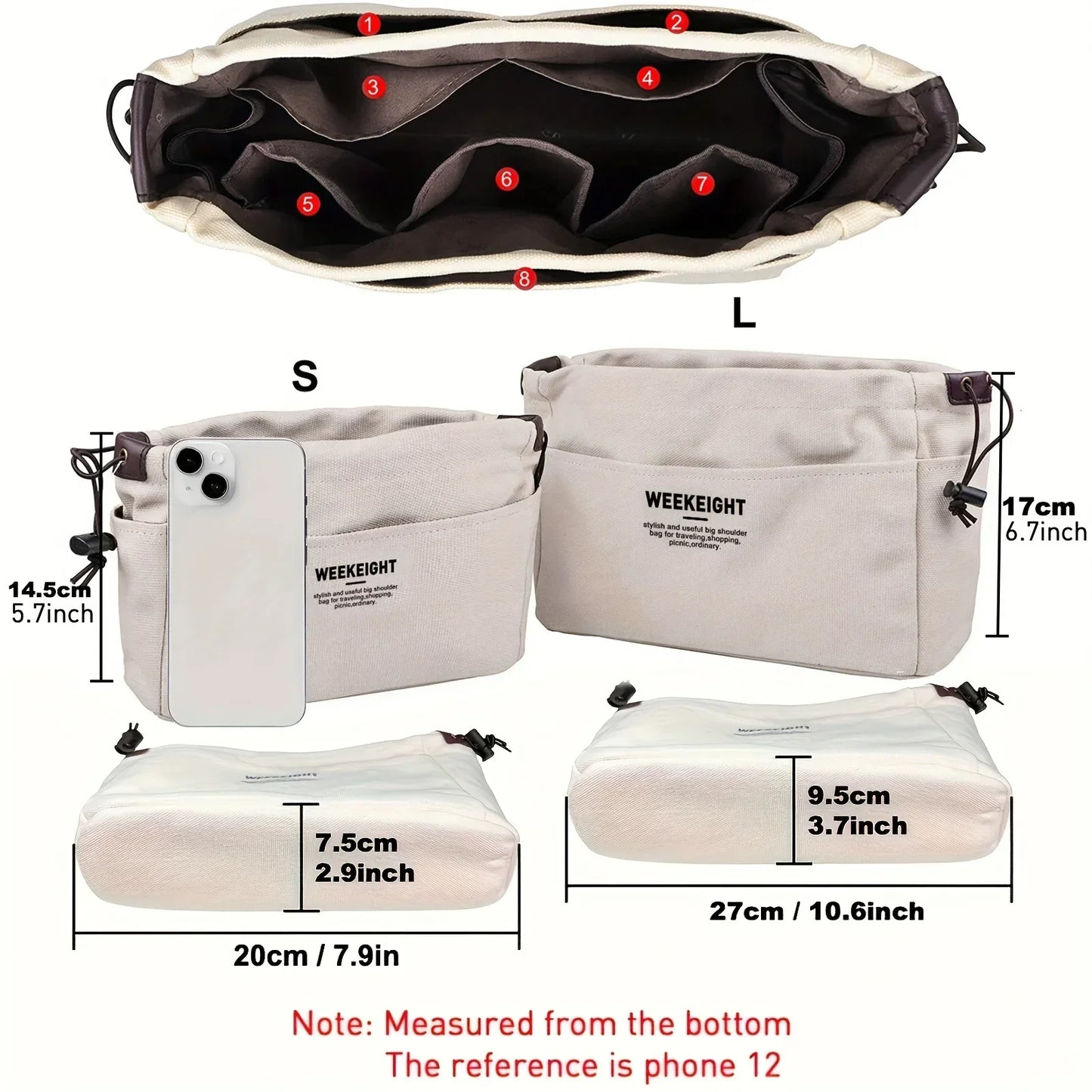 Canvas Drawstring Organizer Bag Lightweight Travel Storage