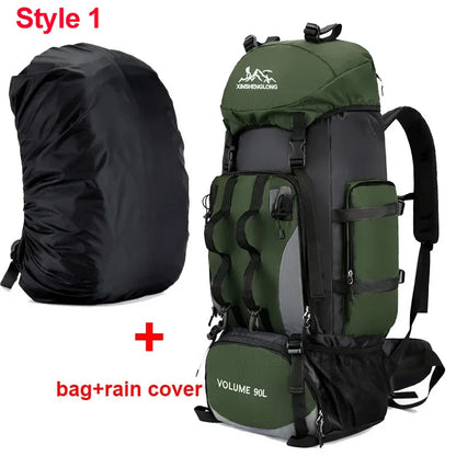 90L Hiking Backpack Waterproof Large Capacity Trekking