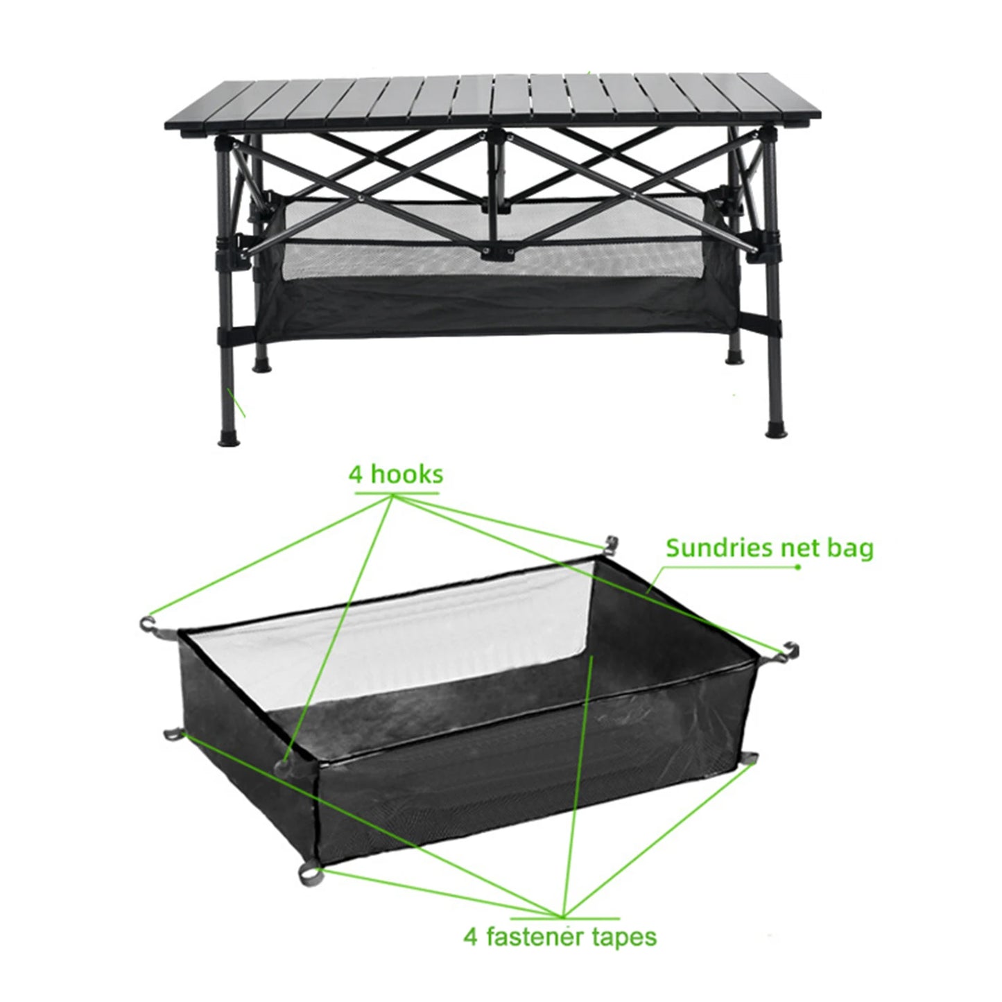 Camping Table Hanging Net Organizer Large Storage