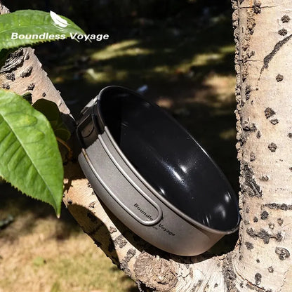 Titanium Non-stick Camping Frying Pan with Folding Handle