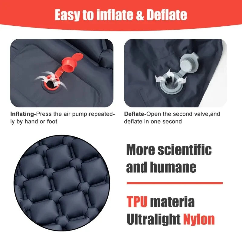 Ultralight Inflatable Sleeping Pad for Comfortable Camping