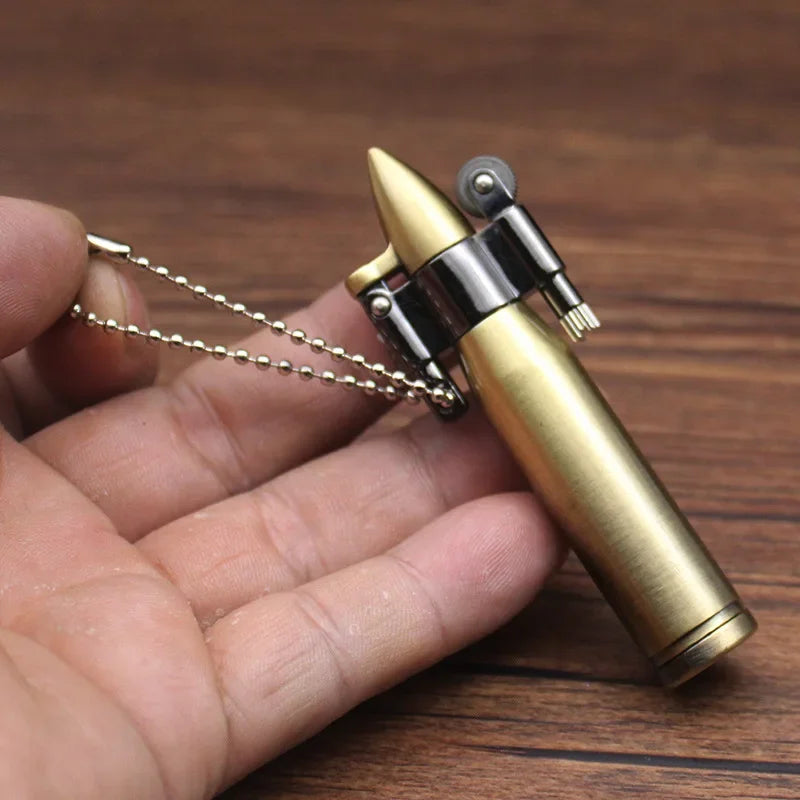 Retro Kerosene Lighter Keychain – Windproof & Durable