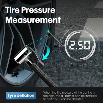 Portable Car Tire Inflator Pump with LED Lamp for Quick Inflation