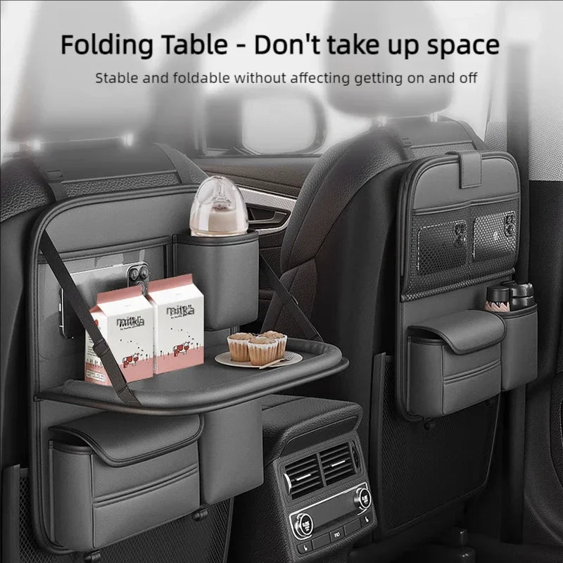 Car Seat Back Organizer with Foldable Table