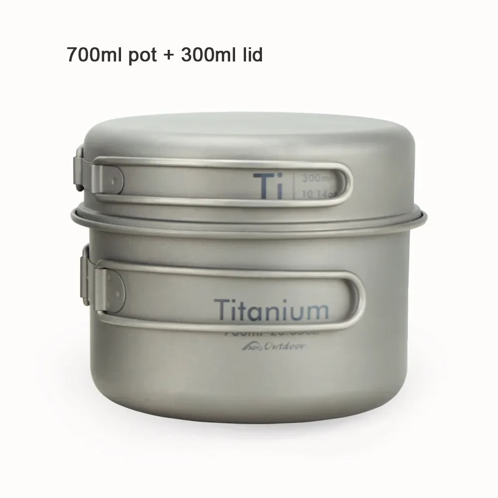 Ultralight Titanium Pan Set for Outdoor Camping