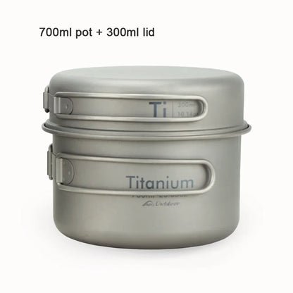 Ultralight Titanium Pan Set for Outdoor Camping