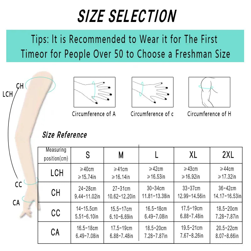 Compression Arm Sleeves UV Support Non-Slip Fit