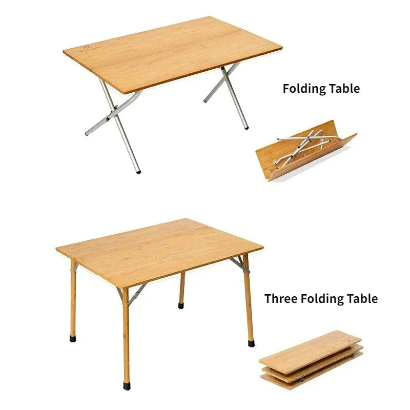 Portable Bamboo Folding Camping Table for Easy Outdoor Dining