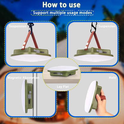 Solar Camping Lantern with Power Bank & Magnetic Mount
